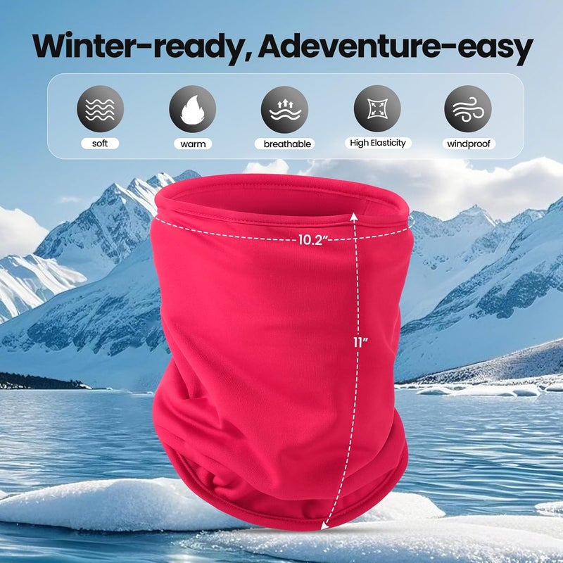 Beehow Store Neck Gaiter Windproof Winter Ski Mask Face Scarf for Men Women Fleece Lining for Skiing Hiking Running Motorcycling - Image 2